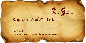 Kapsza Zsüliet névjegykártya